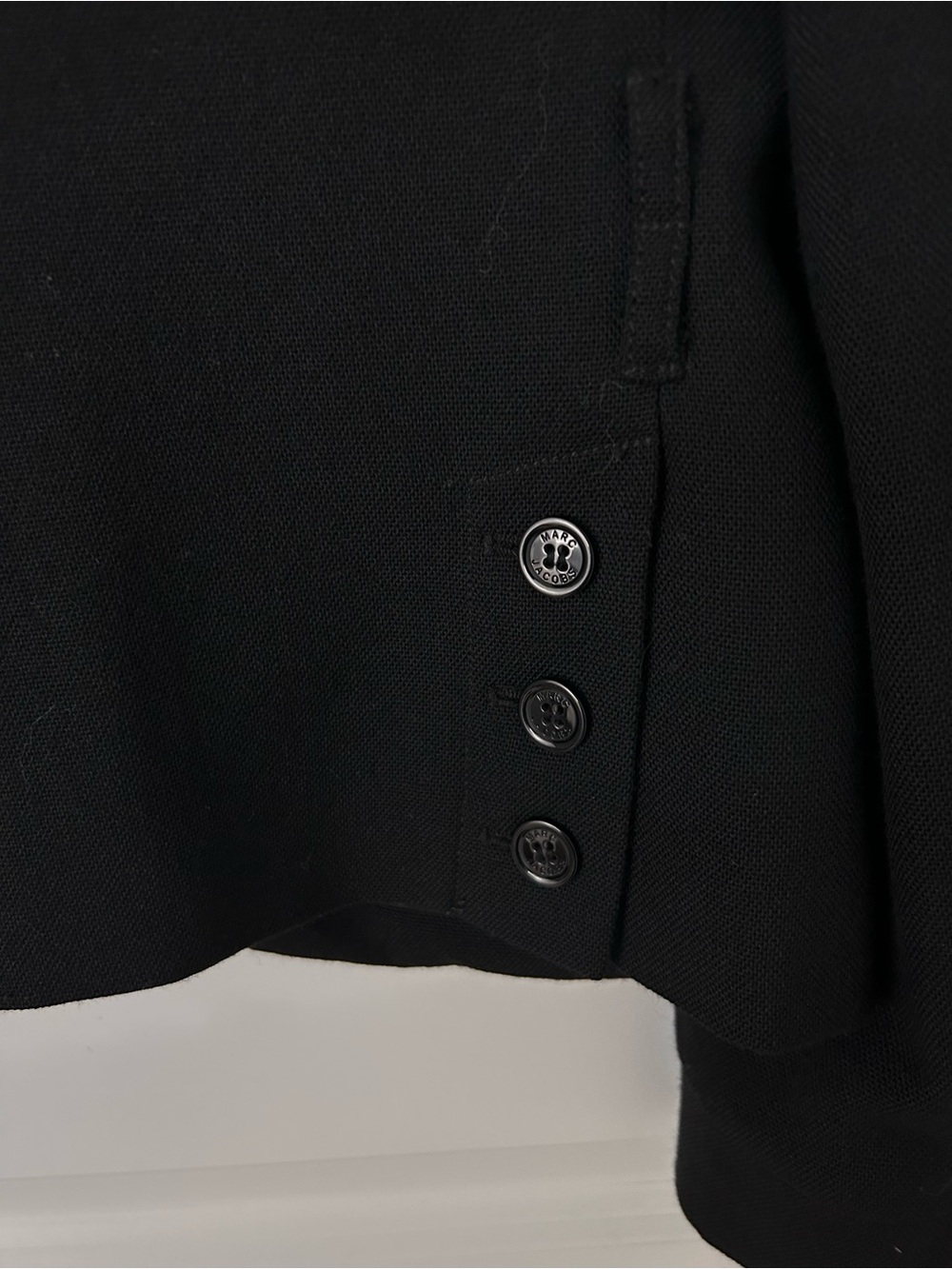 Vintage Marc Jacobs Black 100% Wool Blazer Jacket Owl Belt 6 Early 2000s Y2K - Picture 13 of 15